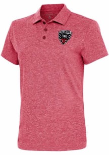 Antigua DC United Womens Red Motivated Short Sleeve Polo Shirt
