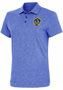 Antigua LA Galaxy Womens Blue Motivated Short Sleeve Polo Shirt