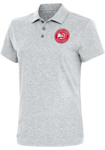 Antigua Atlanta Hawks Womens Grey Motivated Short Sleeve Polo Shirt