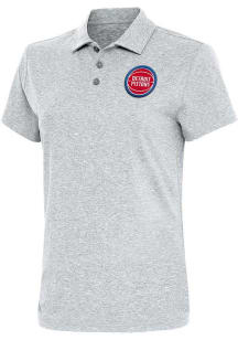 Antigua Detroit Pistons Womens Grey Motivated Short Sleeve Polo Shirt