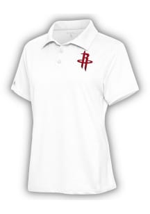 Antigua Houston Rockets Womens White Motivated Short Sleeve Polo Shirt