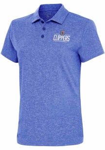 Antigua Los Angeles Clippers Womens Blue Motivated Short Sleeve Polo Shirt