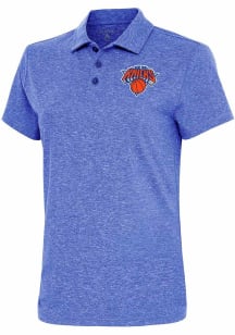 Antigua New York Knicks Womens Blue Motivated Short Sleeve Polo Shirt