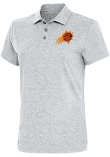 Antigua Phoenix Suns Womens Grey Motivated Short Sleeve Polo Shirt