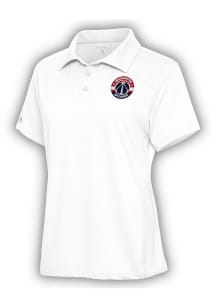 Antigua Washington Wizards Womens White Motivated Short Sleeve Polo Shirt
