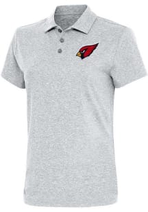 Antigua Arizona Cardinals Womens Grey Motivated Short Sleeve Polo Shirt