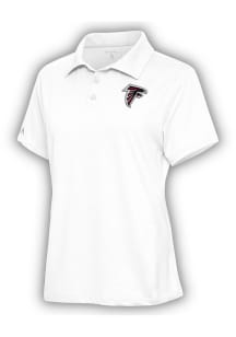 Antigua Atlanta Falcons Womens White Motivated Short Sleeve Polo Shirt