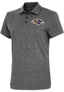 Antigua Baltimore Ravens Womens Black Motivated Short Sleeve Polo Shirt