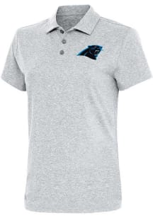 Antigua Carolina Panthers Womens Grey Motivated Short Sleeve Polo Shirt