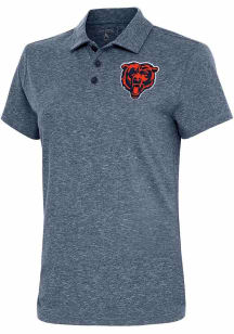 Antigua Chicago Bears Womens Navy Blue Motivated Short Sleeve Polo Shirt