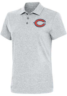 Antigua Chicago Bears Womens Grey Motivated Short Sleeve Polo Shirt