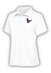 Antigua Houston Texans Womens White Motivated Short Sleeve Polo Shirt