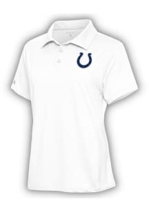Antigua Indianapolis Colts Womens White Motivated Short Sleeve Polo Shirt