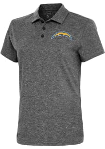 Antigua Los Angeles Chargers Womens Black Motivated Short Sleeve Polo Shirt