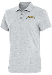 Antigua Los Angeles Chargers Womens Grey Motivated Short Sleeve Polo Shirt