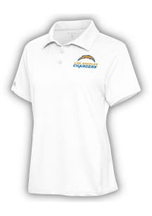 Antigua Los Angeles Chargers Womens White Motivated Short Sleeve Polo Shirt