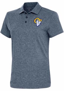 Antigua Los Angeles Rams Womens Navy Blue Icon Motivated Short Sleeve Polo Shirt