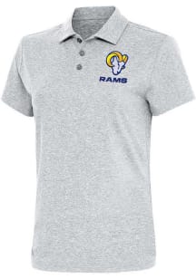 Antigua Los Angeles Rams Womens Grey Text Motivated Short Sleeve Polo Shirt