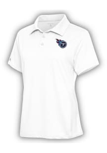 Antigua Tennessee Titans Womens White Motivated Short Sleeve Polo Shirt