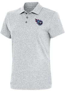 Antigua Tennessee Titans Womens Grey Motivated Short Sleeve Polo Shirt