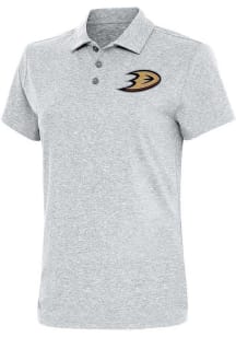 Antigua Anaheim Ducks Womens Grey Motivated Short Sleeve Polo Shirt