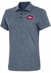 Antigua Montreal Canadiens Womens Navy Blue Motivated Short Sleeve Polo Shirt