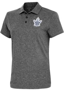 Antigua Toronto Maple Leafs Womens Black Motivated Short Sleeve Polo Shirt