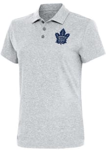 Antigua Toronto Maple Leafs Womens Grey Motivated Short Sleeve Polo Shirt