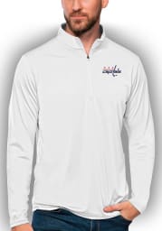 Antigua Washington Capitals Mens White Tribute Long Sleeve 1/4 Zip Pullover