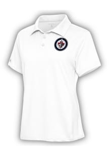 Antigua Winnipeg Jets Womens White Motivated Short Sleeve Polo Shirt
