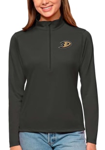 Antigua Anaheim Ducks Womens Grey Tribute 1/4 Zip Pullover