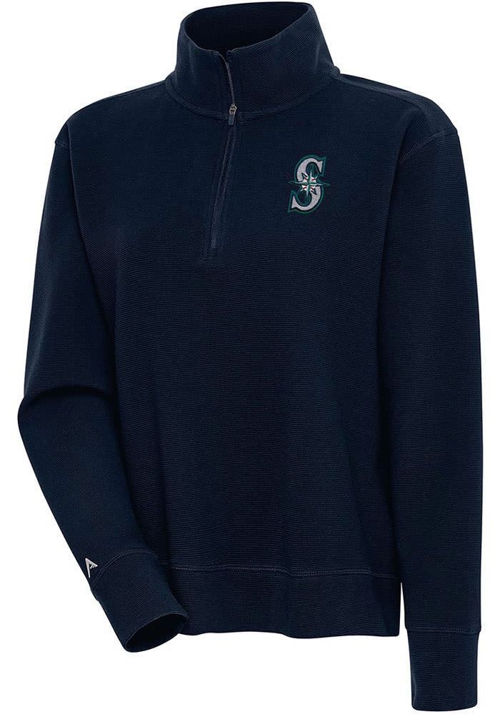 Women's Antigua Seattle Mariners Blue Structure Woven Shirt