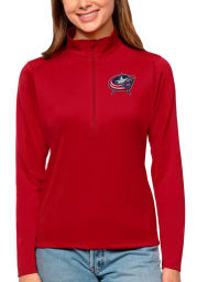 Antigua Columbus Blue Jackets Womens Red Tribute 1/4 Zip Pullover