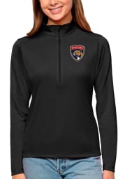 Antigua Florida Panthers Womens Black Tribute 1/4 Zip Pullover