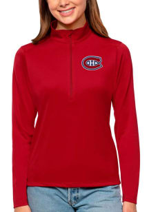 Antigua Montreal Womens Red Tribute 1/4 Zip Pullover
