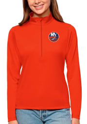 Antigua New York Islanders Womens Orange Tribute 1/4 Zip Pullover