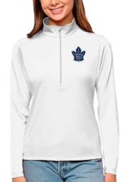 Antigua Toronto Maple Leafs Womens White Tribute 1/4 Zip Pullover