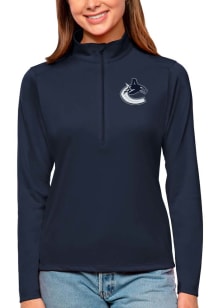 Antigua Vancouver Womens Navy Blue Tribute 1/4 Zip Pullover