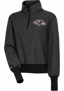 Antigua Baltimore Ravens Womens Black Upgrade 1/4 Zip Pullover