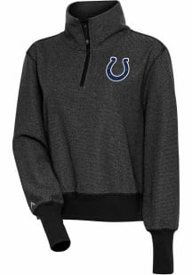 Antigua Indianapolis Colts Womens Black Upgrade 1/4 Zip Pullover