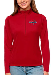 Antigua Washington Womens Red Tribute 1/4 Zip Pullover