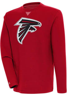 Antigua Atlanta Falcons Mens Red Flier Bunker Long Sleeve Crew Sweatshirt