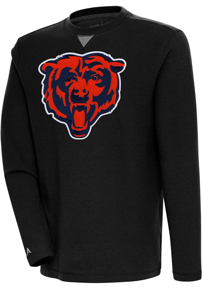 Chicago Bears Antigua Big Logo C Flier Bunker Crewneck Medium Grey