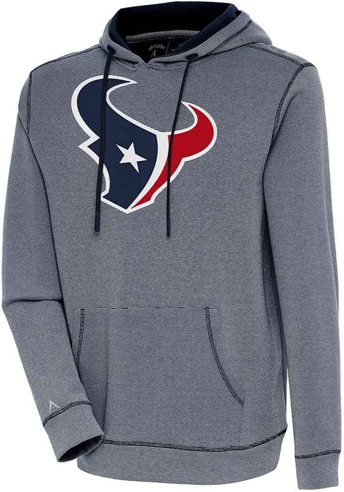 Antigua Houston Texans Women's Navy Blue Axe Bunker Hooded Sweatshirt, Navy Blue, 86% Cotton / 11% Polyester / 3% SPANDEX, Size 2XL, Rally House