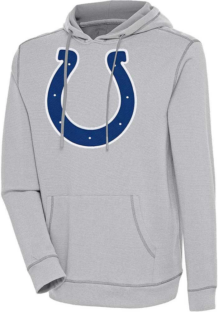 Antigua Indianapolis Colts Black Axe Bunker Long Sleeve Hoodie, Black, 86% Cotton / 11% Polyester / 3% SPANDEX, Size 2XL, Rally House