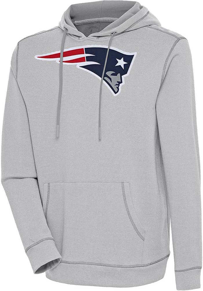 Antigua New England Patriots Black Axe Bunker Long Sleeve Hoodie, Black, 86% Cotton / 11% Polyester / 3% SPANDEX, Size S, Rally House