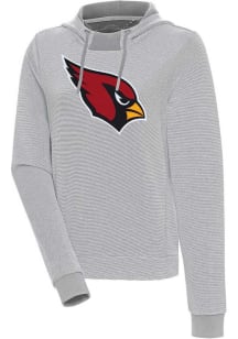 Antigua Arizona Cardinals Womens Grey Axe Bunker Hooded Sweatshirt