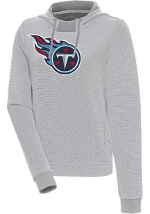 Antigua Tennessee Titans Womens Grey Axe Bunker Hooded Sweatshirt
