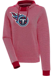 Antigua Tennessee Titans Womens Red Axe Bunker Hooded Sweatshirt