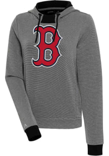 Antigua Boston Red Sox Womens Black Axe Bunker Hooded Sweatshirt